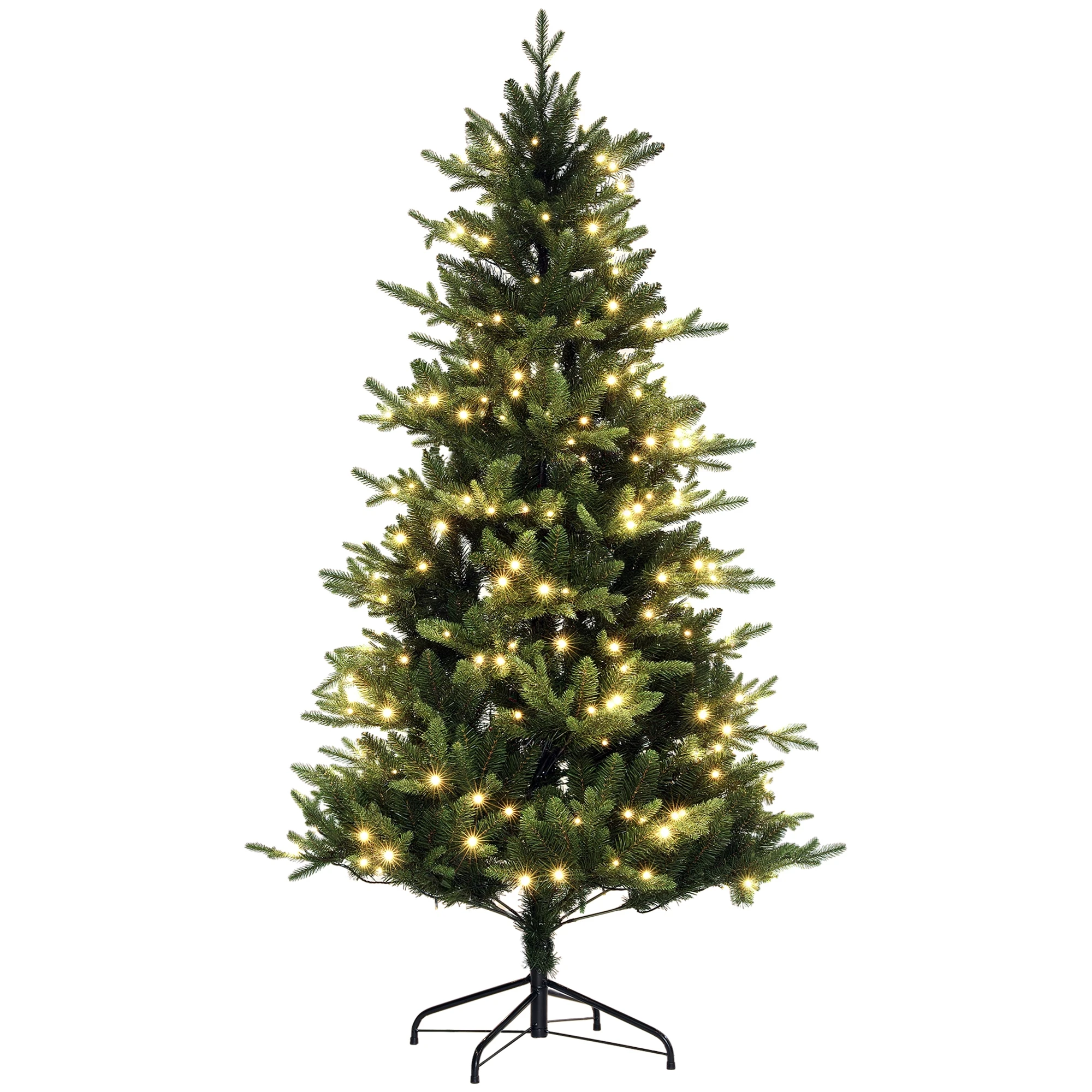 HOMCOM Árbol de Navidad 180 cm con 350 Luces LED 726 Ramas Verde