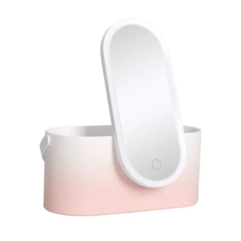 LED light storage box Multifunctional vanity mirror Beauty mirror Fill light Beauty vanity mirror European ins style portable