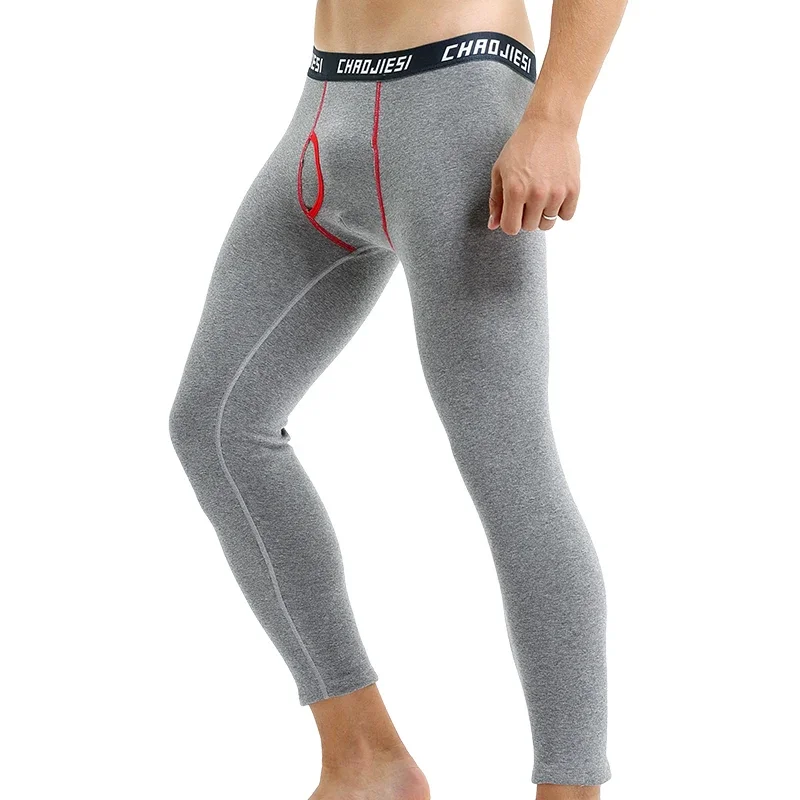 Winter long Johns men's underwear thickened fleece pants single youth tight-fitting thermal pants line pants leggings cotton pan