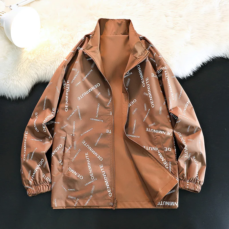 

Мужская куртка-бомбер в американском стиле, двусторонняя, на весну-осень, свободного кроя, с воротником-стойкой, повседневная, удлиненная, для пар