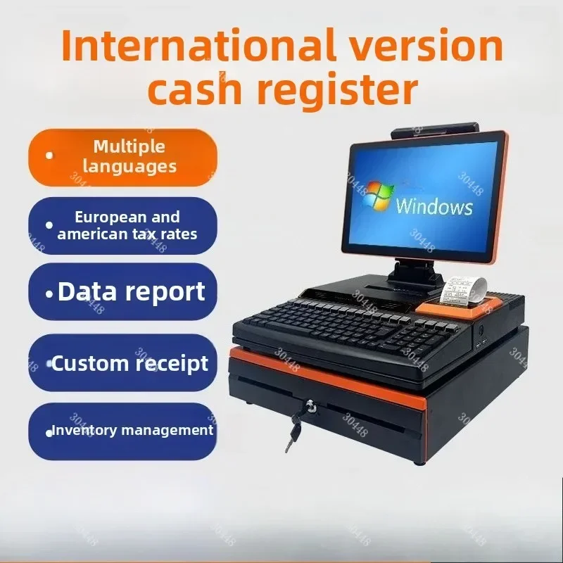 Overseas POS System Retail Supermarket QR Code Payment Machine Multilingual English Spanish Chinese