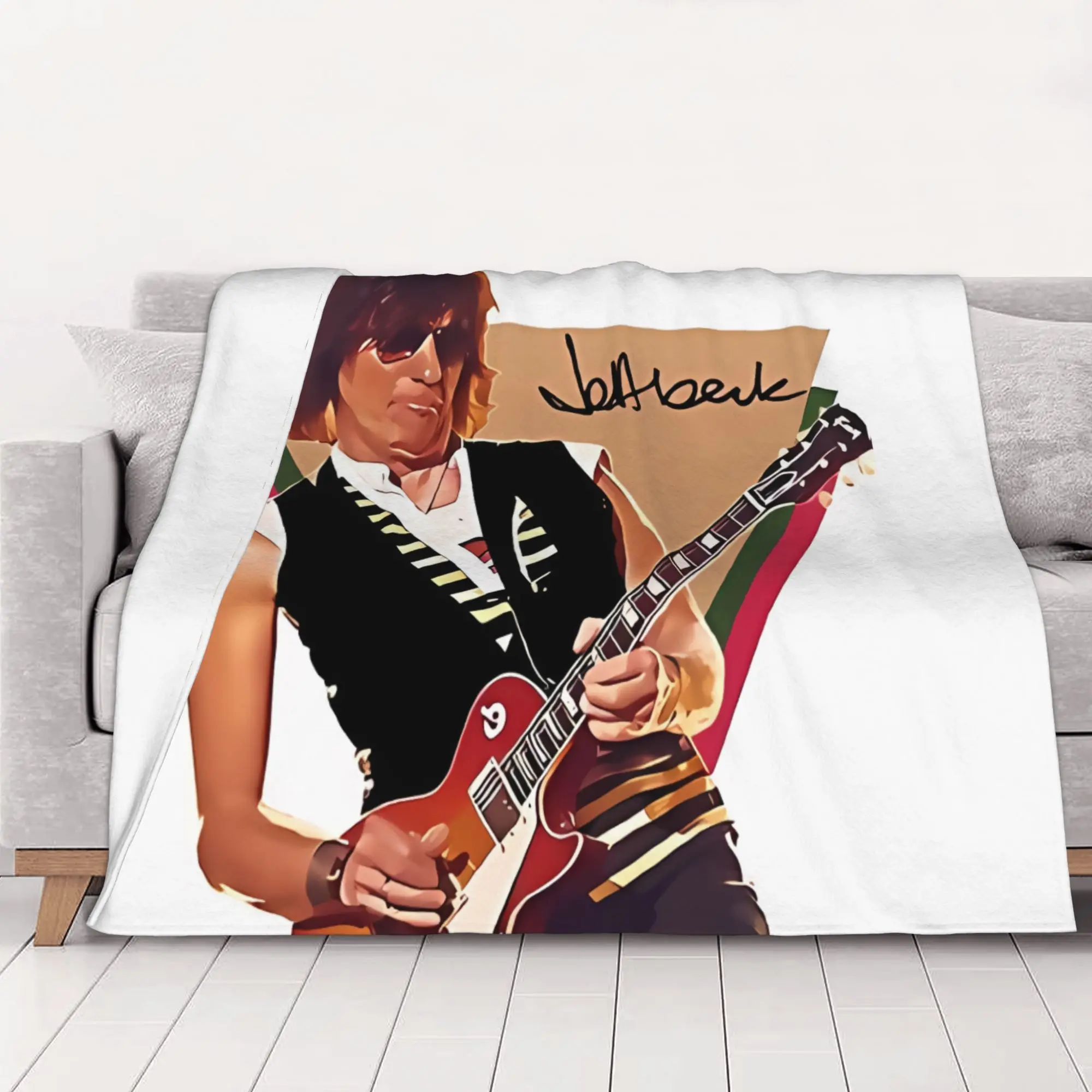 1PC home Cutecore Guitarist Legend Style Jeff Beck Blanket Super Cosy Plush Home Living Room Sofa halloween