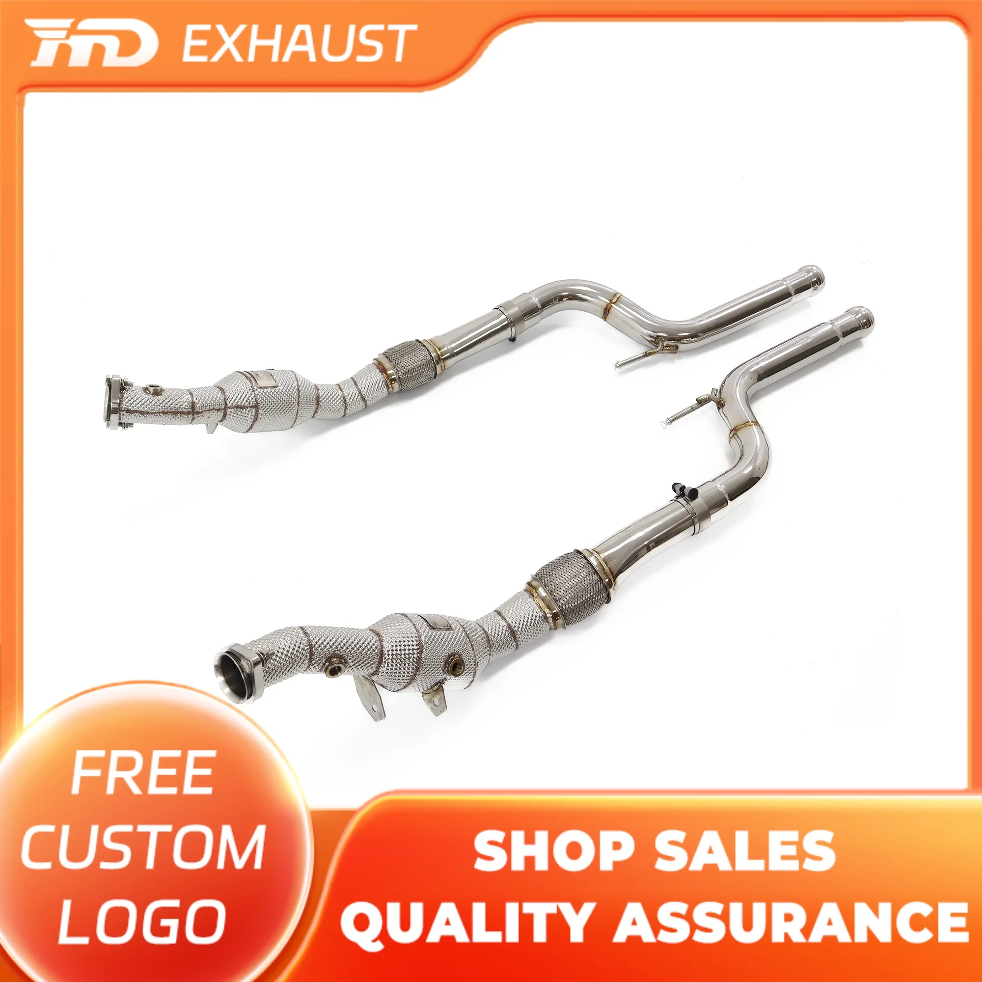 HMD Exhaust System High Flow Performance Downpipe for Mercedes-Benz S500 W222 4.7T Car Accessories With Catalytic