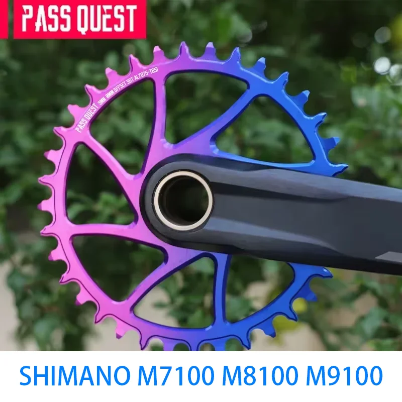 PASS QUEST Hollow Weight Reduction Sprocket M7100 M8100 M9100 12S Straight Mount Bicycle Positive and Negative Tooth Sprocket 30
