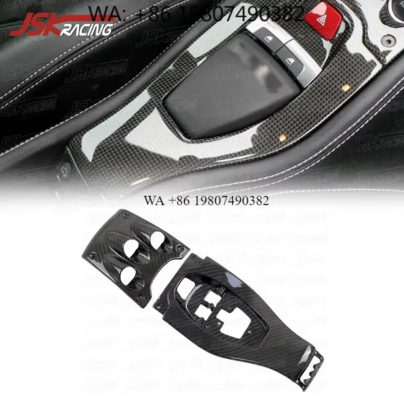 Wmwmnu Carbon Fiber Interior Gear Shift Surround Trim Cover for 2011-2013 458 Italia Car Accessories Decoration