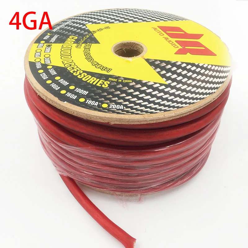 Wholesale High Quality Audio Battery Power Connector Silicone Wire 0GA 2GA 4GA 6GA 8GA 10 AWG Red Pure Copper OFC Cable