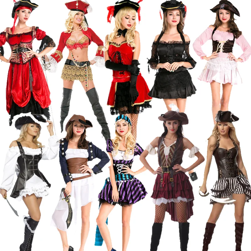 Caribbean Multi-Sle Halloween Stage Role-Plang-kostuum Etnische kleding voor dames Stage Performance Dr. Summer