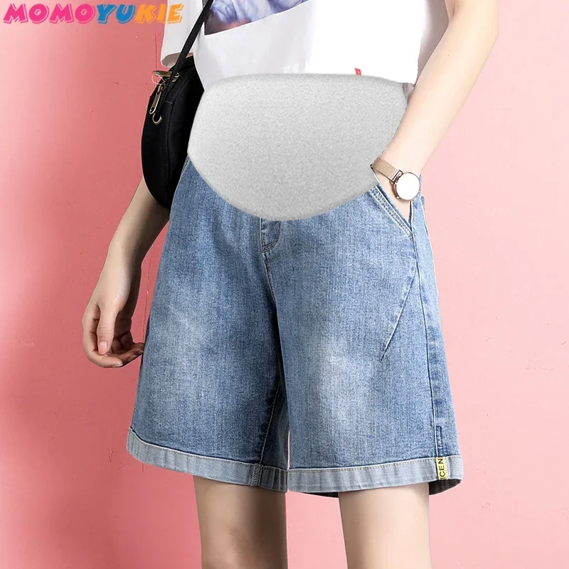 

vintage maternity Clothes for pregnant women denim shorts summer pregnancy short jeans pants woman grossesse ropa de maternidad