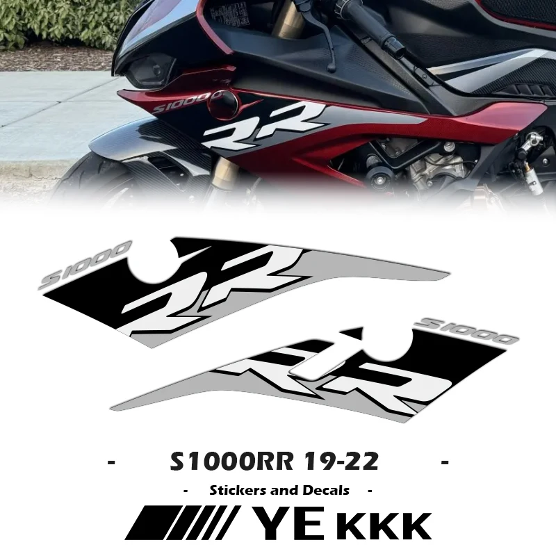 

Left and Right Fairing Shell Sticker Decals Metal Color S 1000 RR 19-22 New For BMW S1000RR 2019 2020 2021 2022