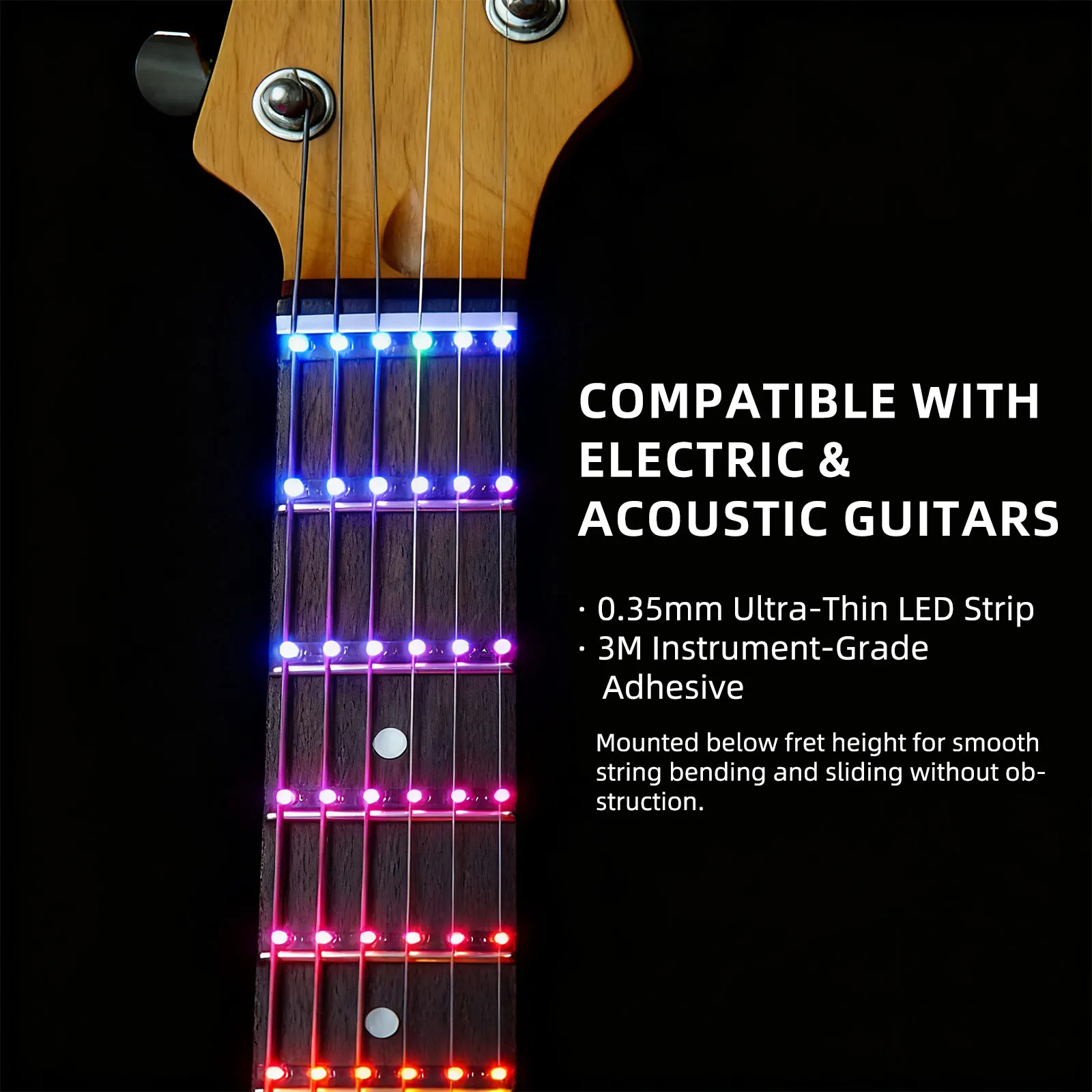 

Sct-86 Guitar Led Fretboard Light - 6 Stage Modes & 90 Rgb Leds for Live Shows & Streaming