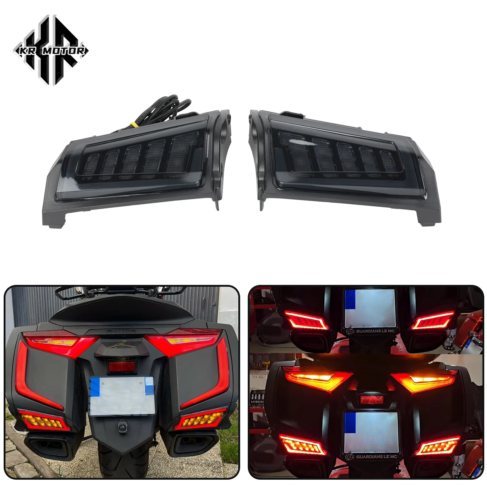Fits For Honda Goldwing GL1800 GL1800 Tour 2018-2026 Motorcycle Rear Saddlebag Saddle Bag Turn Signal LED Running Lights Lamp