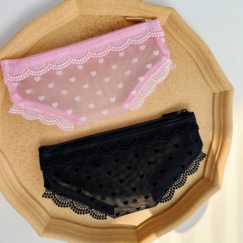 Hot Briefs Shape Travel Cosmetic Bag Fashion Mesh Toiletry Bag Makeup Storage Pouch Clear Zipper Cosmetic Bag
