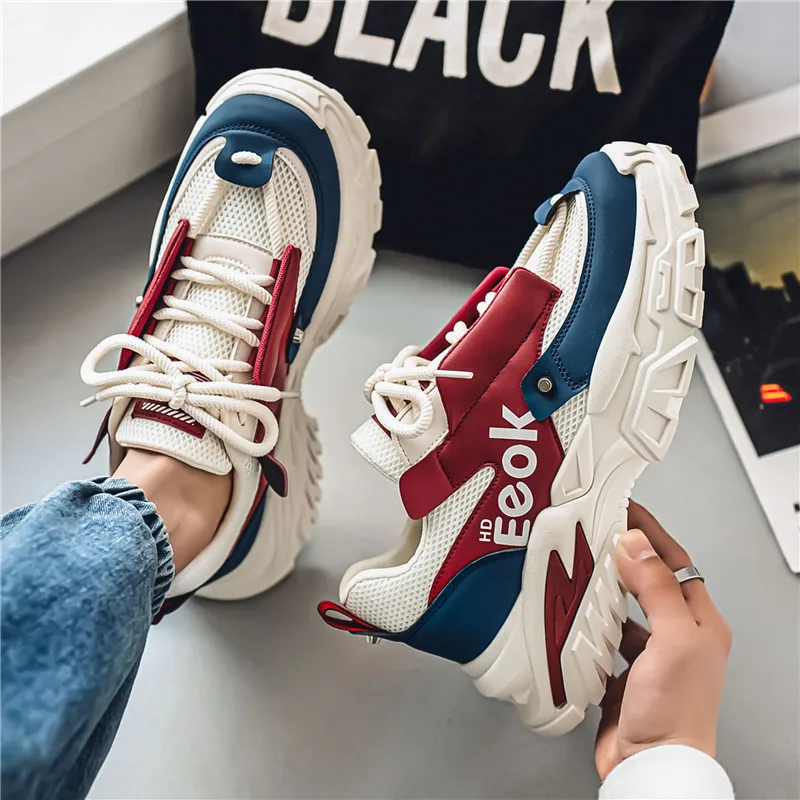 Scarpe da ginnastica di lusso da uomo Scarpe sportive Scarpe da corsa per uomo Casual antiscivolo Fondo spesso Sneaker casual Scarpe moda Scarpe da ginnastica robuste