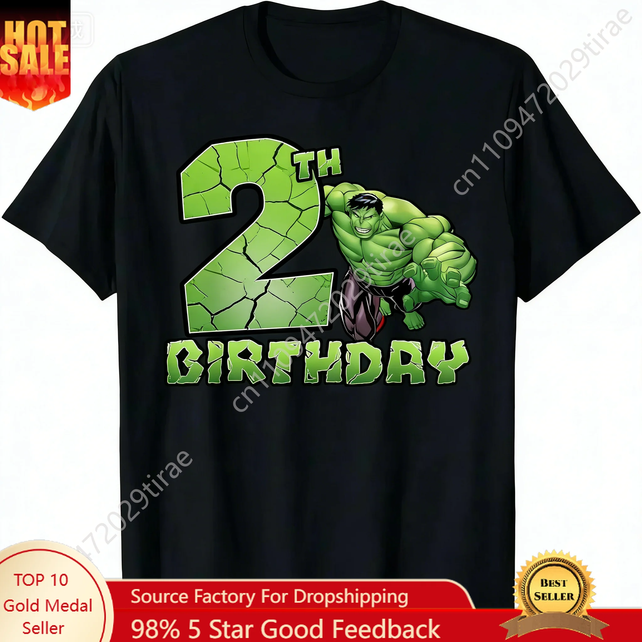 

Marvel Summer Street Style Shirt Numbers 2-6 Printed On It Featuring The Marvel Superhero "The Hulk" Is Suitable Cosplay