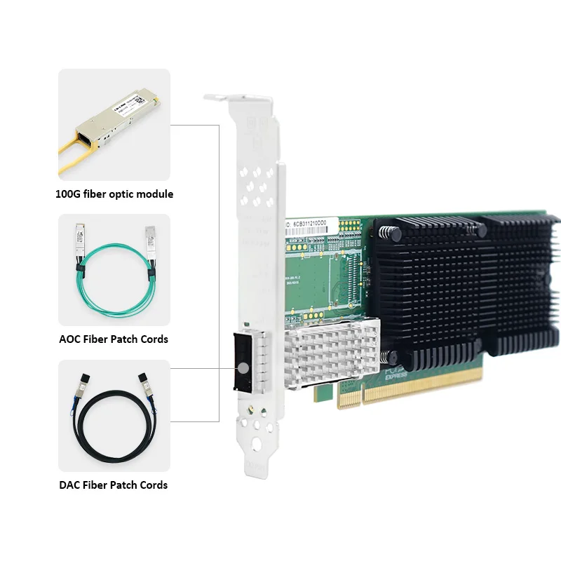 LR-LINK 1019PF-QSFP28 PCIe x16 100G Network Card QSFP+ Ethernet Network Adapter Based Intel E810 Chip