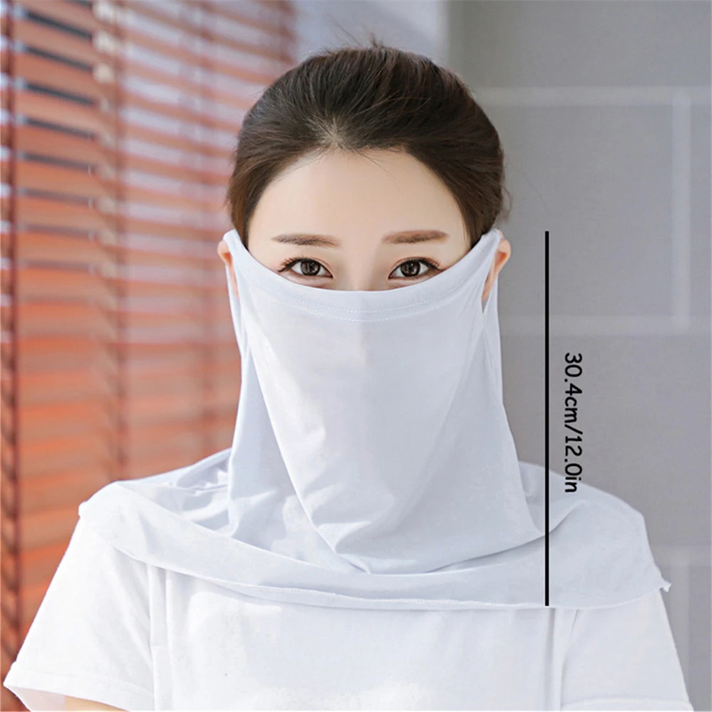 1PC Sun Protection Mask Women Hanging Ear Ice Silk Thin Face Scarf Neck Shade Mask
