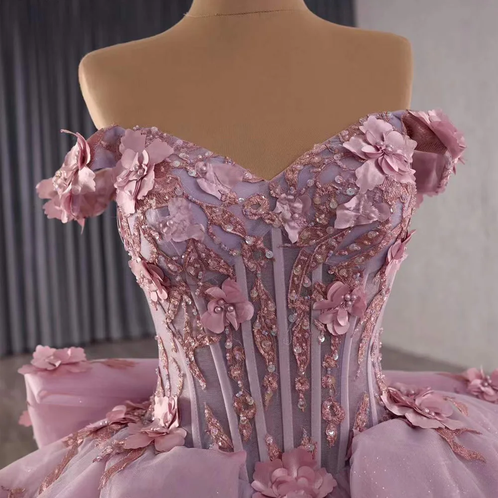 Purple Vestidos De 15 Años Quinceañera Sweetheart Off Shoulder Bow Appliques Lace Up Back Customized Quinceanera Dress