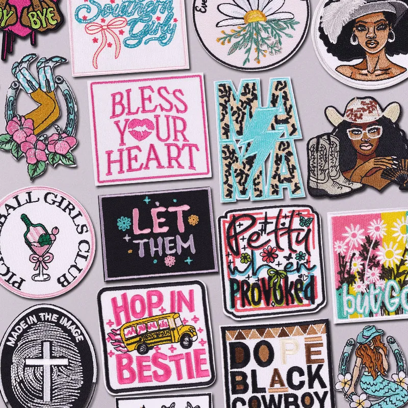 Black Girl Magic bestickte Aufnäher für Kleidung, USA Hippie-Buchstaben-Aufnäher zum Aufbügeln für Kleidung, thermoadhäsive Aufnäher zum Selbermachen