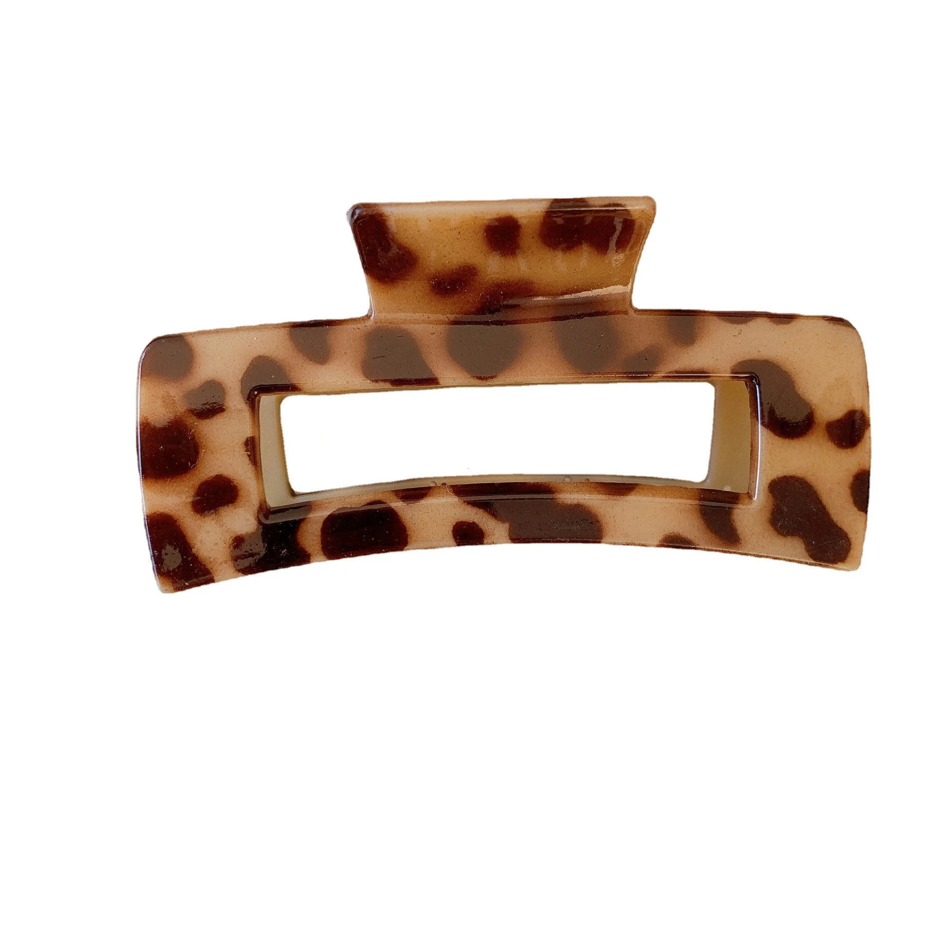 Elegant Leopard Print Resin Grab Clip Large Acetate Hair Clip Hair Pins for Women Girl Hair Accessories HairStyle Make 2024