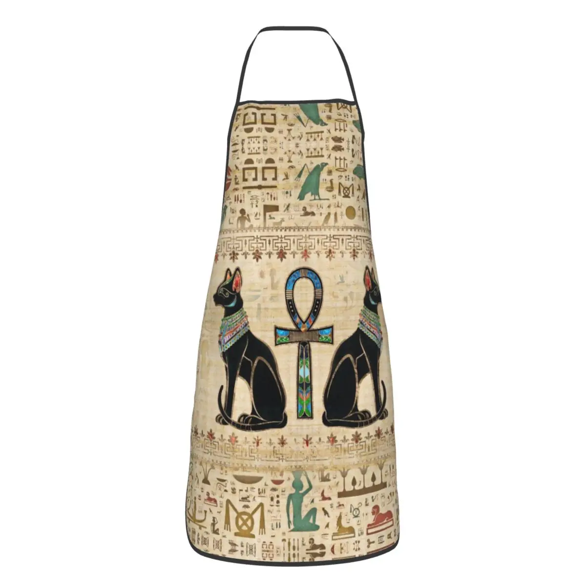 

Египетские кошки и Анк, фартук нагрудник с крестом для женщин и мужчин, шеф-повар, столбий, кухня для приготовления пищи, глаз Гора, египетский иероглифический садоводство
