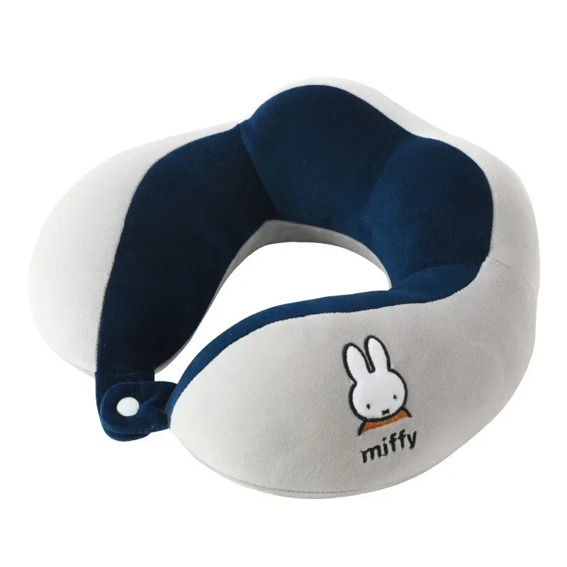 Miffy-almohada Cervical Occipital para el cuello, cómoda almohada de viaje en forma de U para coches y aviones, cuatro joroba, región Kawaii