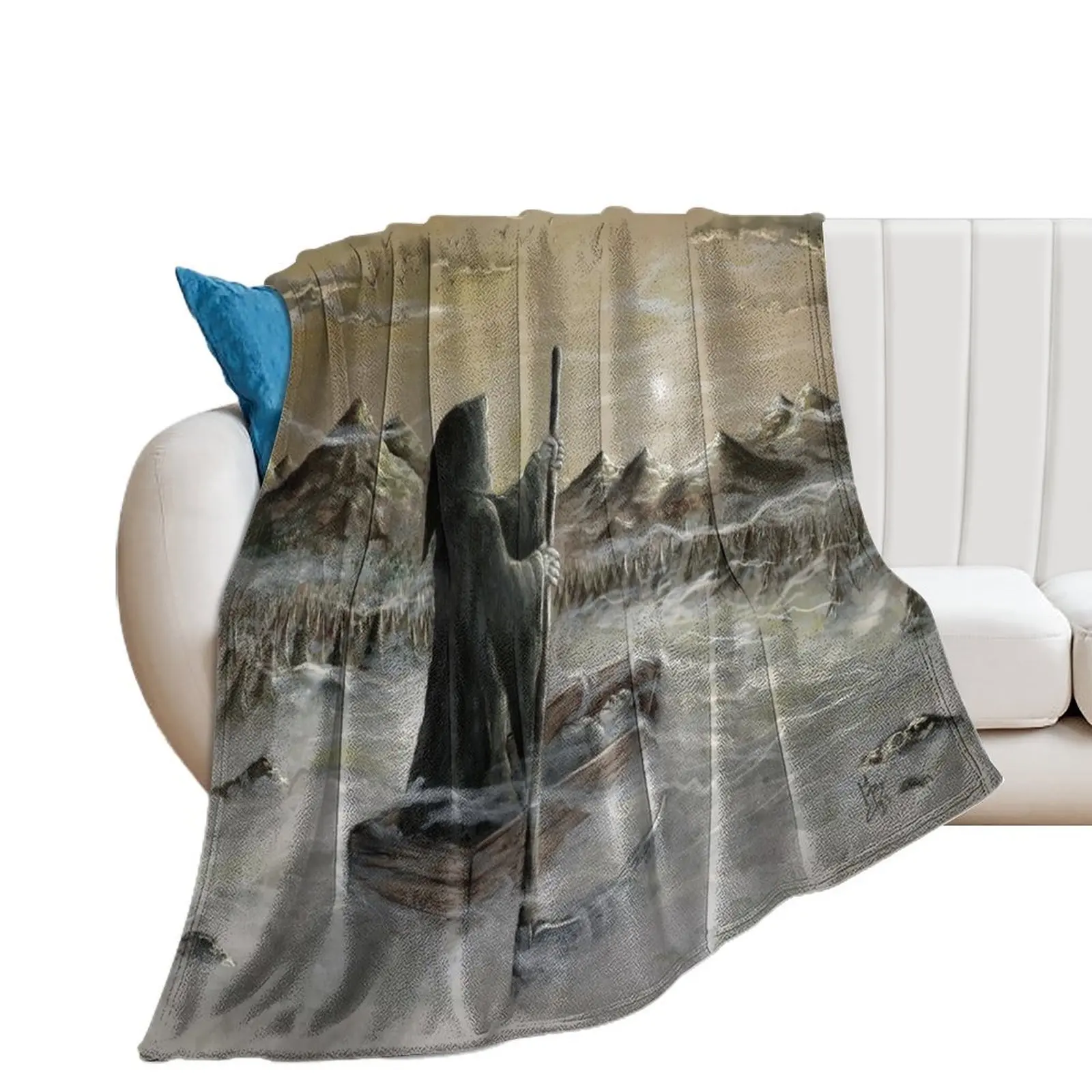 

Death sailing on a Sea of Clouds Throw Blanket Travel anime Blankets