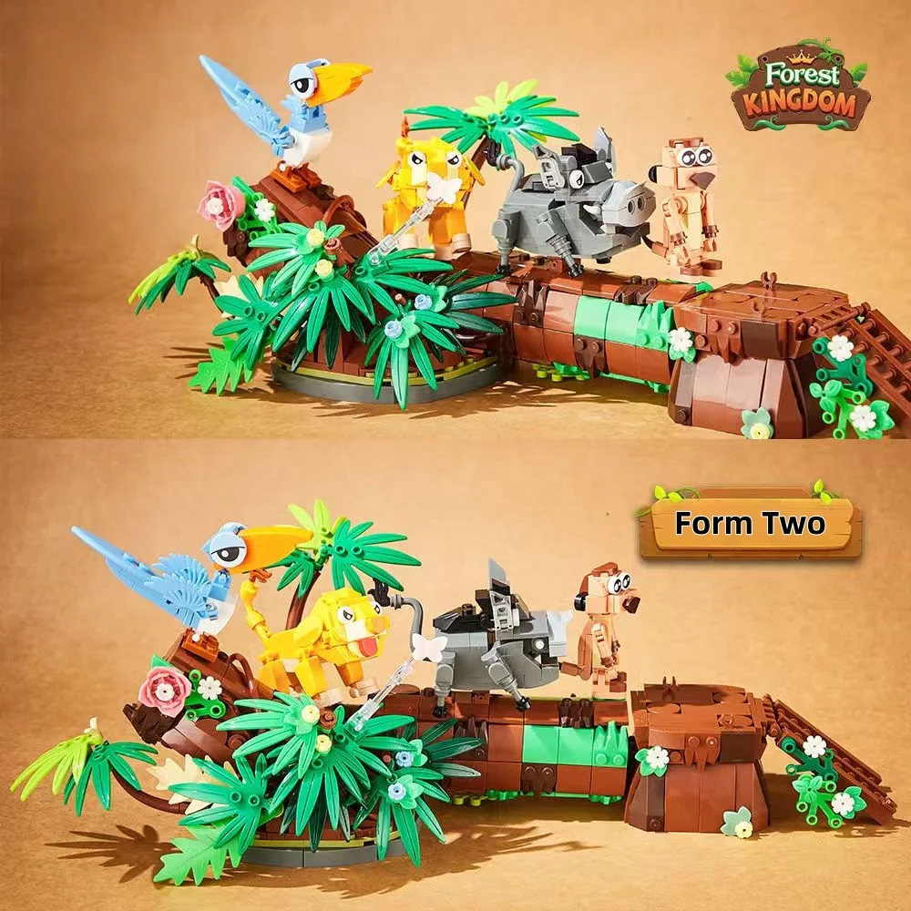 

868PCS Forest Kingdom Building Blocks Toy, Combining Animals and Nature, Assembly Game and Home Decoration, Holiday Gift