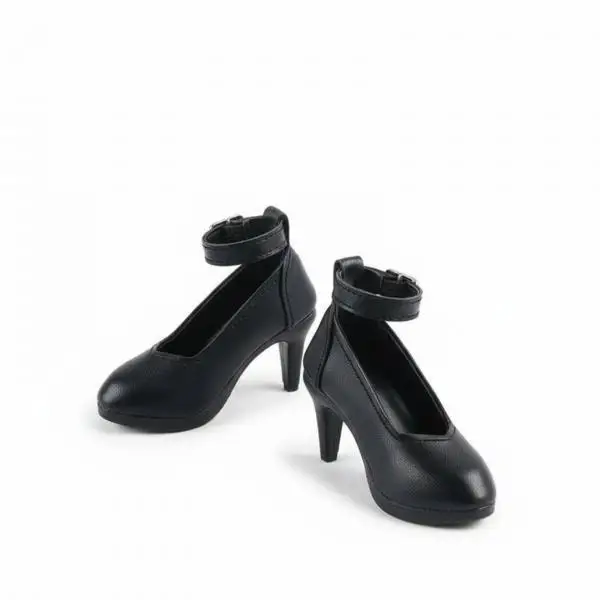 High Fashion Doll Boots PU Leather Pointed Toe Ankle Strap Heels Durable Shoes for