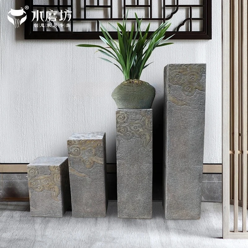 

TQH auspicious cloud display column antique floor-to-ceiling ornament living room entrance decoration decoration courtyard