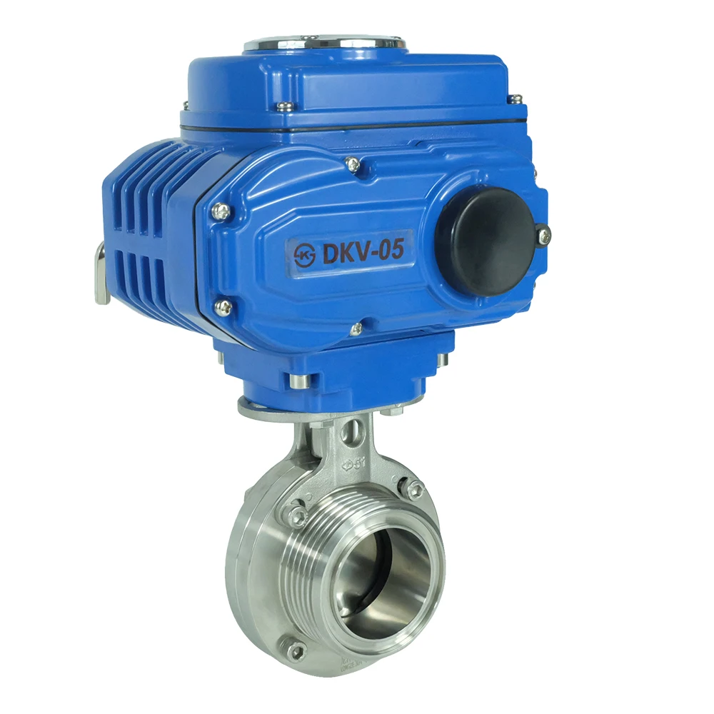 

DKV DN50 2-дюймовый 24 В постоянного тока пищевой нержавеющая сталь 316, санитарный дроссельный клапан с резьбой и электрическим приводом