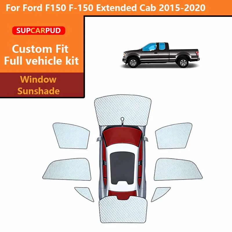 

Солнцезащитные шторки для автомобиля, защита от УФ-излучения, для Ford F150 F-150 Extended Cab 2015-2020, для передних, задних и боковых окон