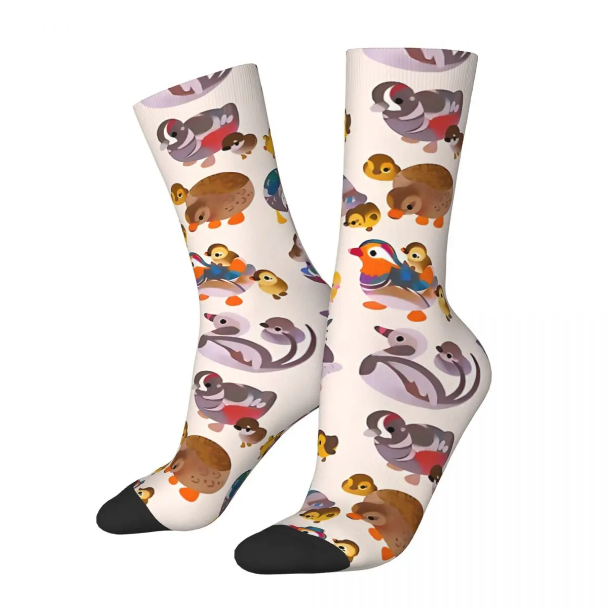 Vintage Duck And Duckling Cute Men's Socks Unisex Street Style Seamless Printed Crazy Crew Sock Gift