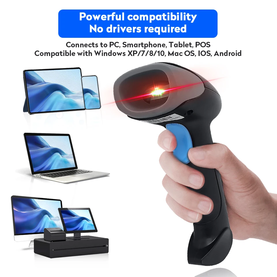 659W Wireless Barcode Scanner Laser Barcode Reader 1D 2D QR Handheld Barcode Scanner
