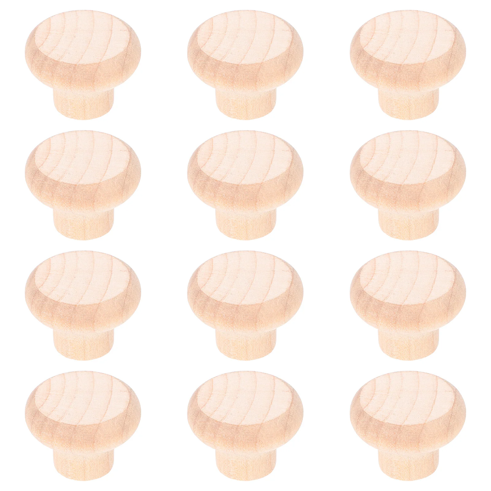 

12 set 12 Sets Wooden Handles Mushroom Single Hole For Furniture Doors Drawers Bathroom Vanity Kitchen Cabinets Wood