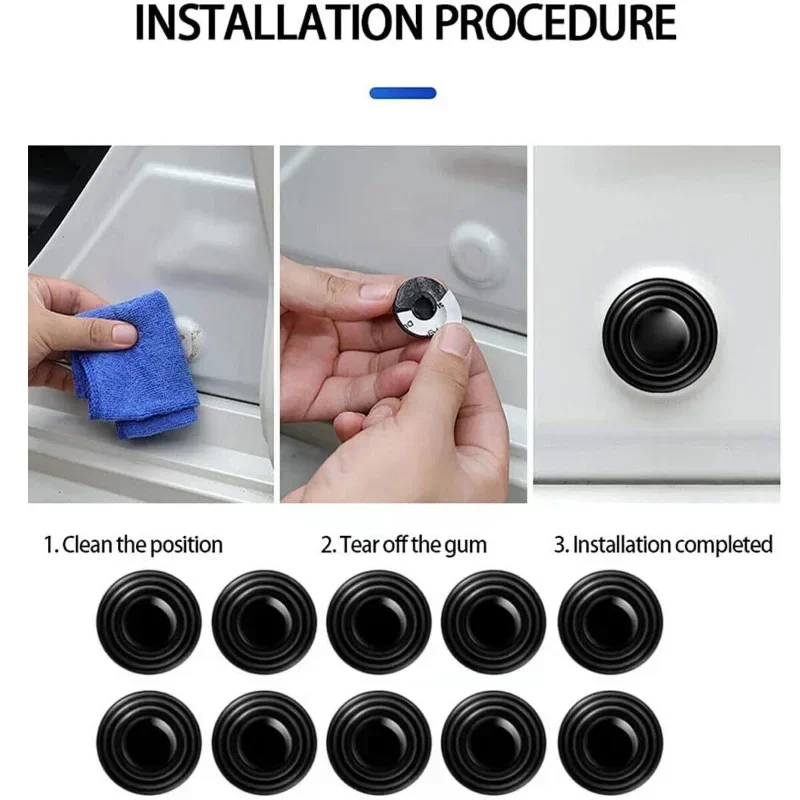 แผ่นซิลิโคนกันกระแทกประตูรถยนต์ 20/30 ชิ้น แผ่นกันเสียงท้ายรถแบบหนา สติ๊กเกอร์กันรอยขีดข่วน
