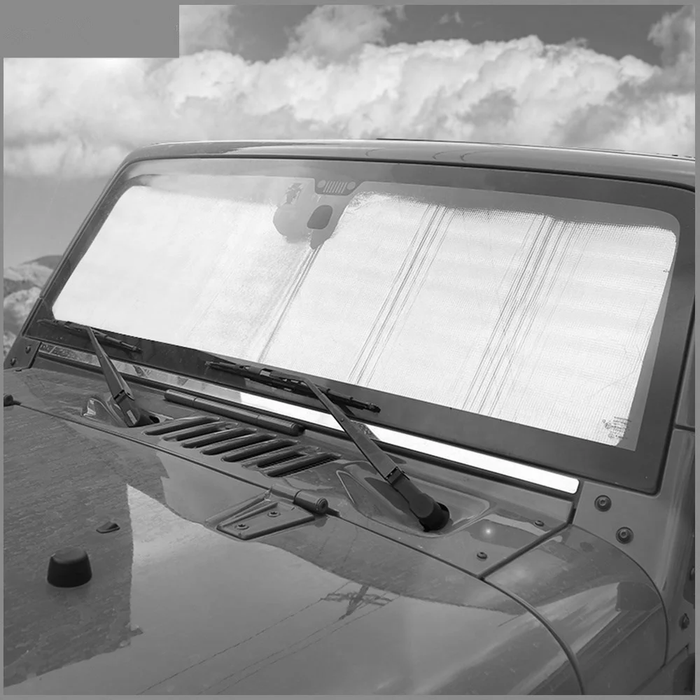 For Jeep Wrangler TJ JK 1997-2017 Car Front Windshield Sunshade Anti UV Ray Window Sun Visor Protector Cover Accessories