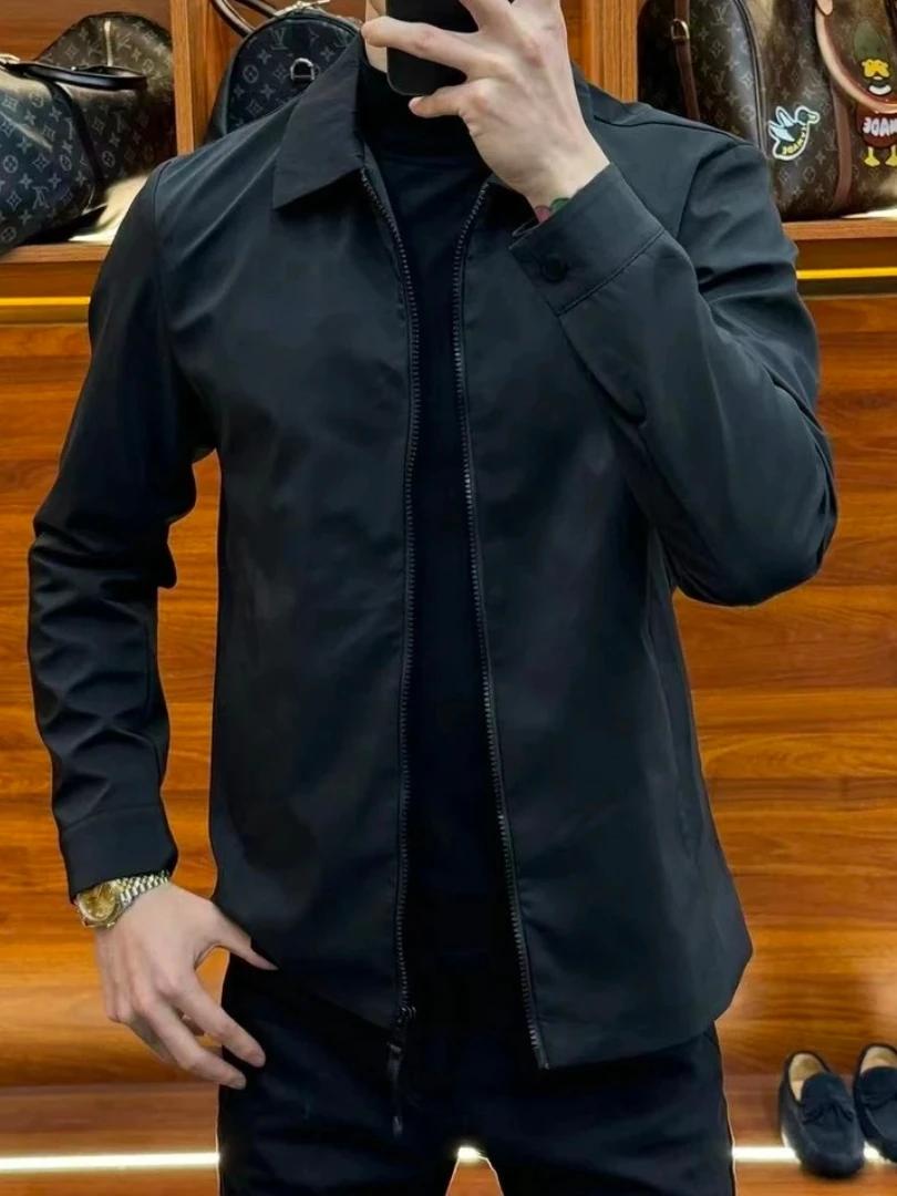 

Весенне-осенняя новинка, мужская облегающая повседневная одежда с воротником Busin Jaet, модная универсальная модная верхняя одежда для молодежи