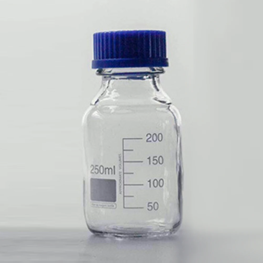 

2Pcs Laboratory Glass Sample Bottles Wide Mouth Graduated for Precise Measurement Media Storage Leakproof 250ml
