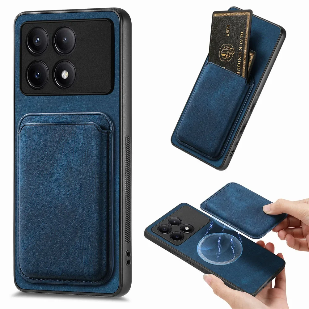 For Xiaomi Poco F6 Pro X 6 X5 F5 5G 2IN1 Detachable Leaher Back Case For Poco C65 X4 M4 M3 M6 X6 Pro X3 NFC F6 F3 M5S Cover