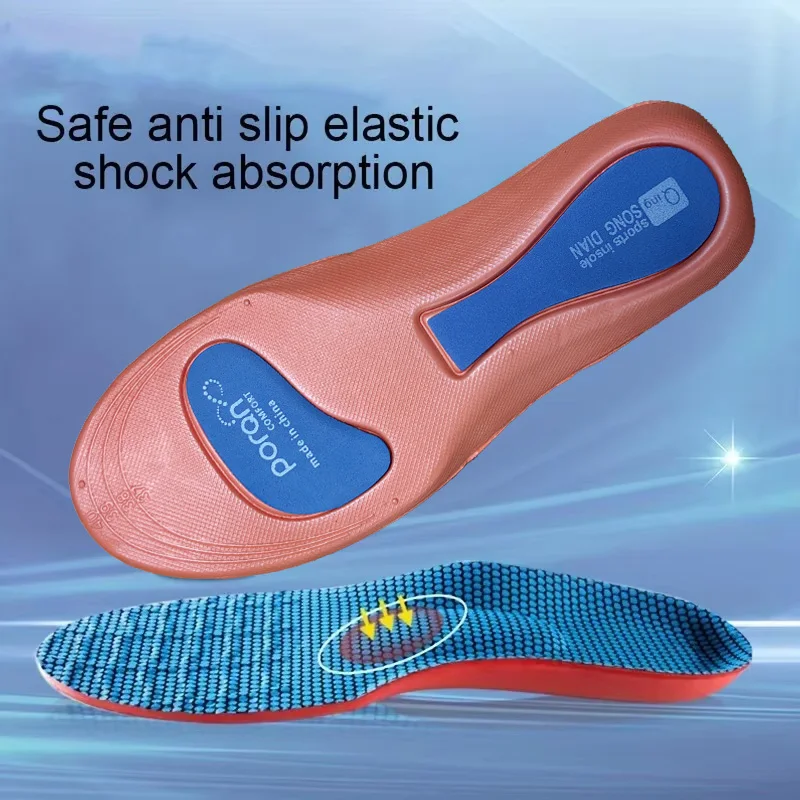 1pair Elasticity Shock Absorption Breathable Running Orthopedic Insoles