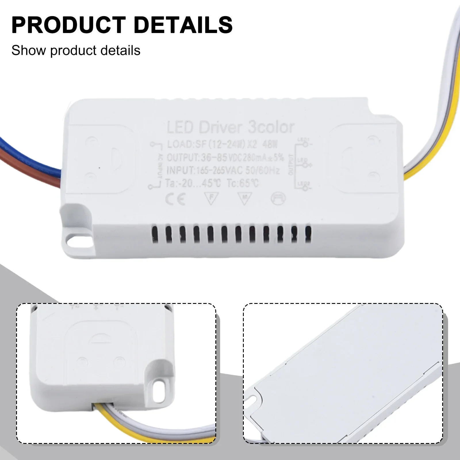 Sterownik LED 260-280mA AC165-265V 50-60HZ 8-24W 20-40W 30-50W 40-60W 50-70W LED Sterownik stałoprądowy Zasilacz Adapter