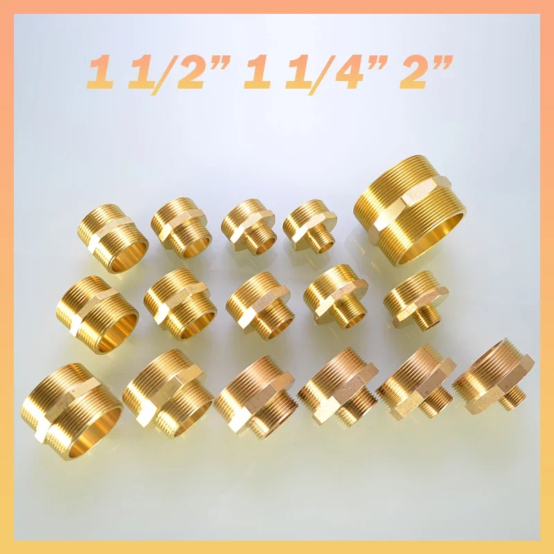 1Pcs Brass Octagon Nipple Fitting BSP Male X Male Thread 1 1/2