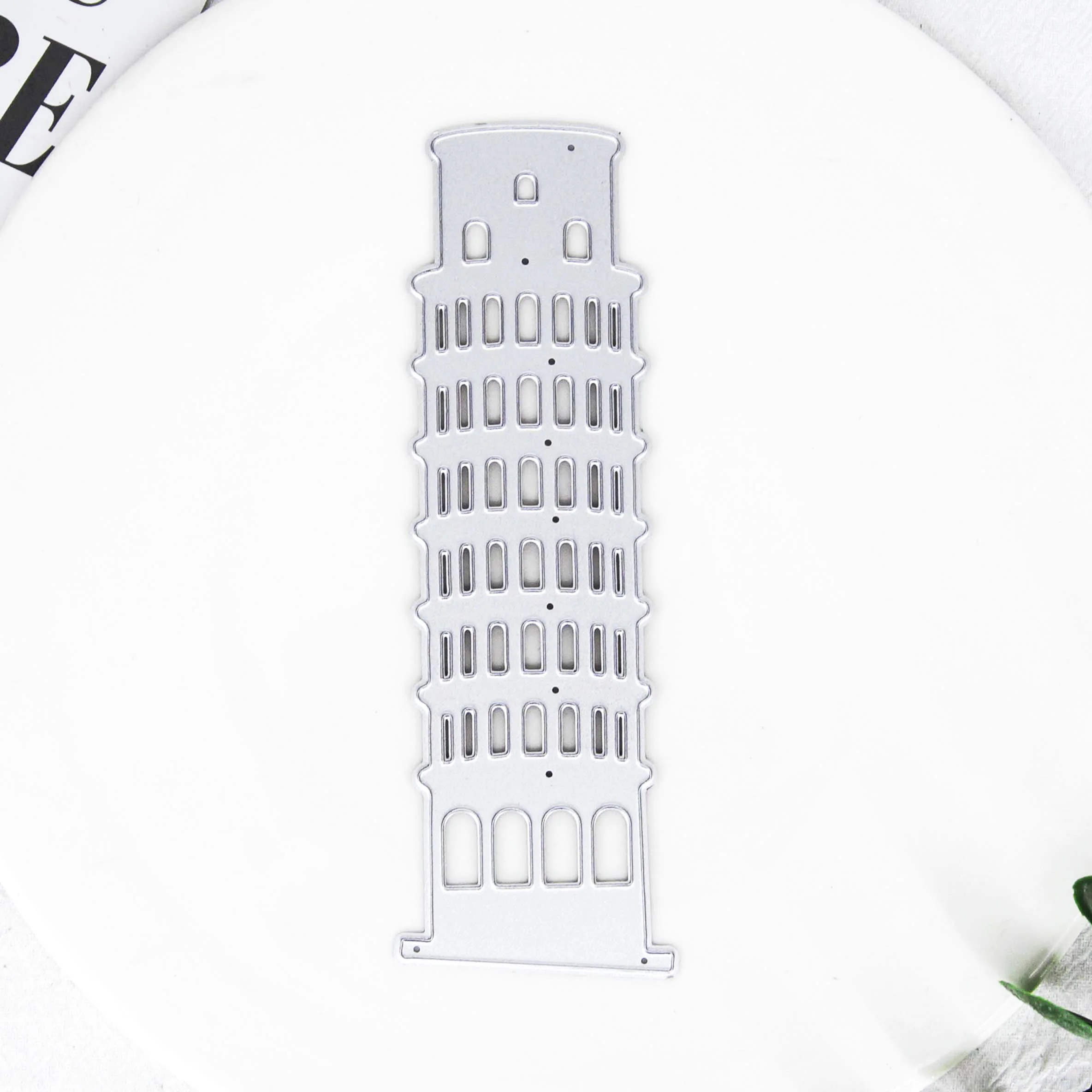 Italy Landmark Leaning Tower of Pisa Metal Cutting Dies Scrapbooking DIY Photo Album Decor Clipart Paper Crafts Cutter Stencil