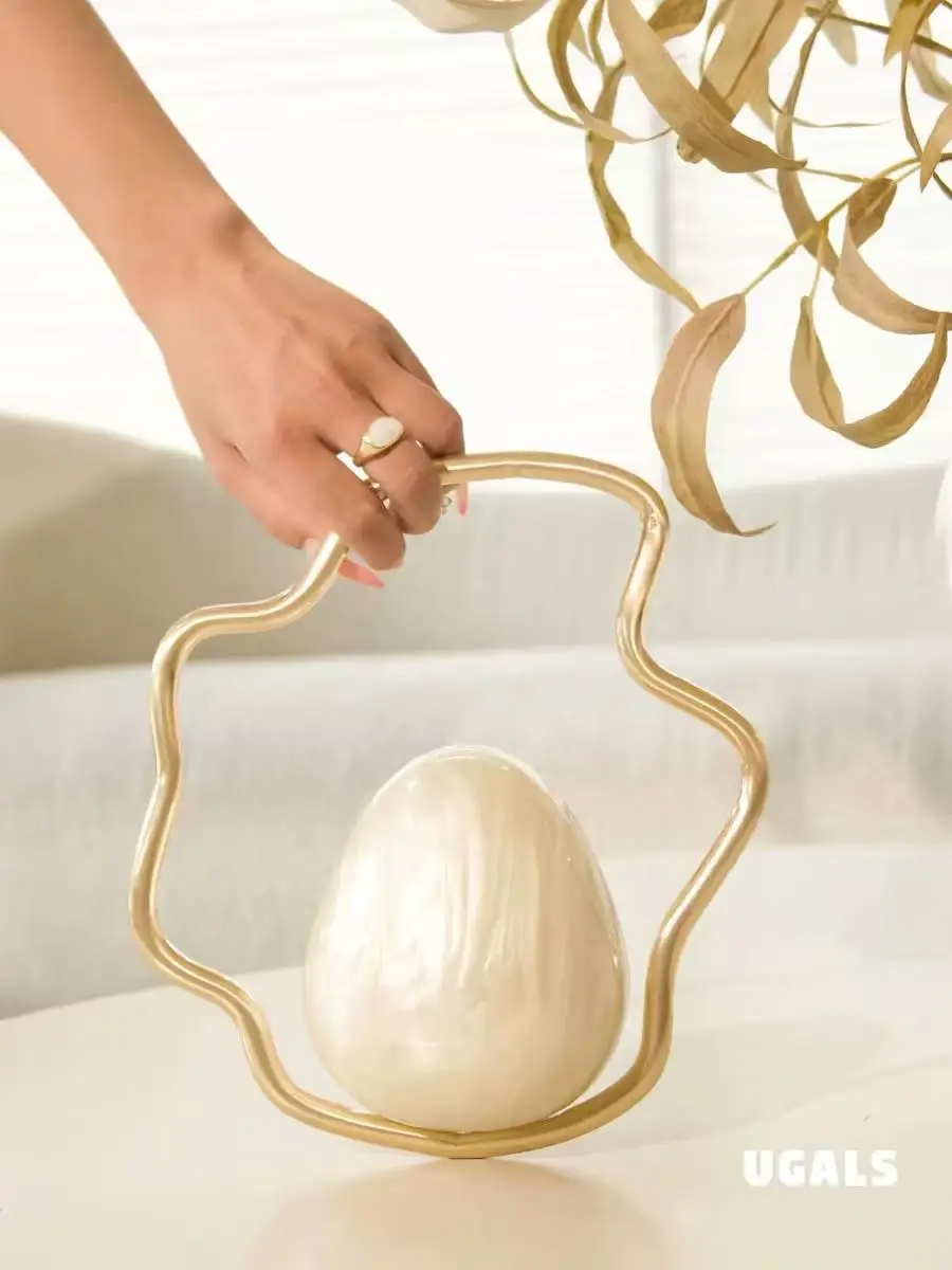 Luxury Designer Luxury Acrylic Metal Handle Women Handbag Fashion Exquisite Evening Bag Wedding Party Banquet Clutch Purse