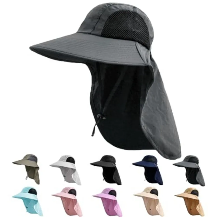 

Sun Hat for Men Women with Neck Flap, UPF 50+ UV Protective Hiking Fishing Hats, Wide Brim Sun Hat for WomenandMen