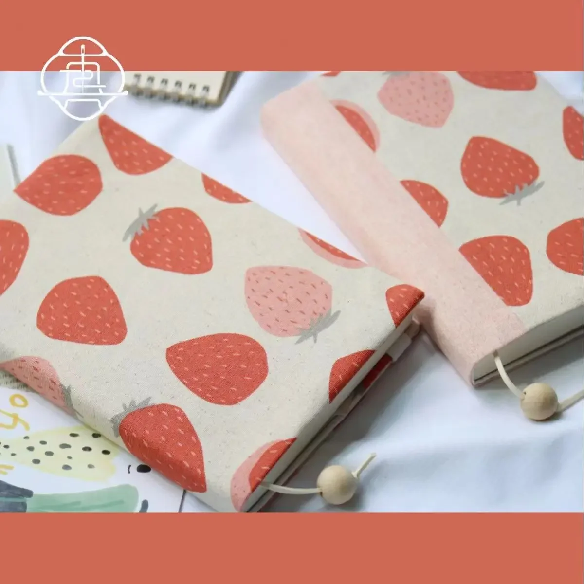 【Strawberry Cake】Original Handmade A5 A6 Notebook Covers Protector Book Sleeve Crafted Fabric Products Diary Cover，in Stock