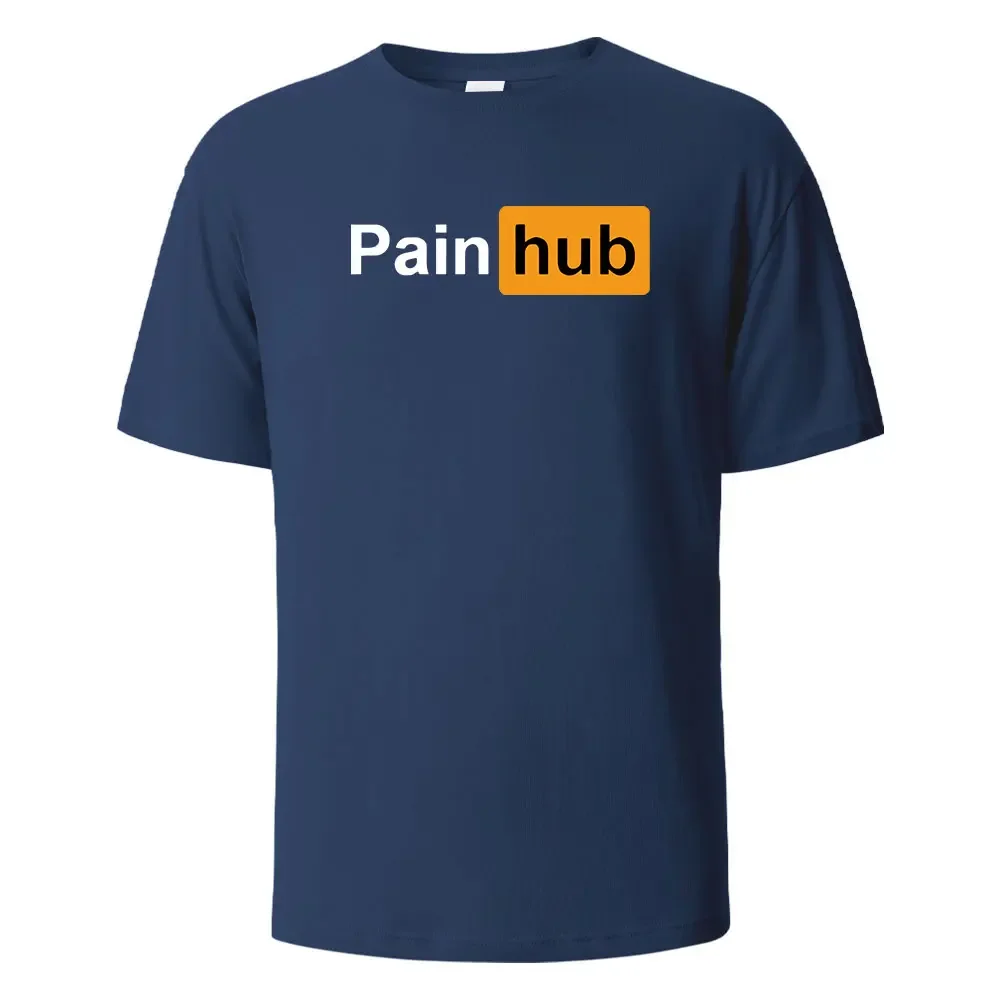 Painhub-Camiseta con estampado 100% de algodón para hombre y mujer, camisetas informales de gran tamaño para verano