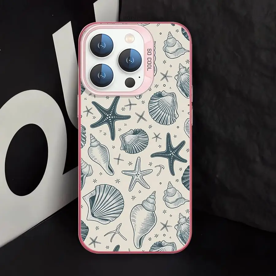 Marine Organism Shell Case for iPhone 11 12 13 Pro Max 16e 17 Air 14 15 16 Plus Soft Cover