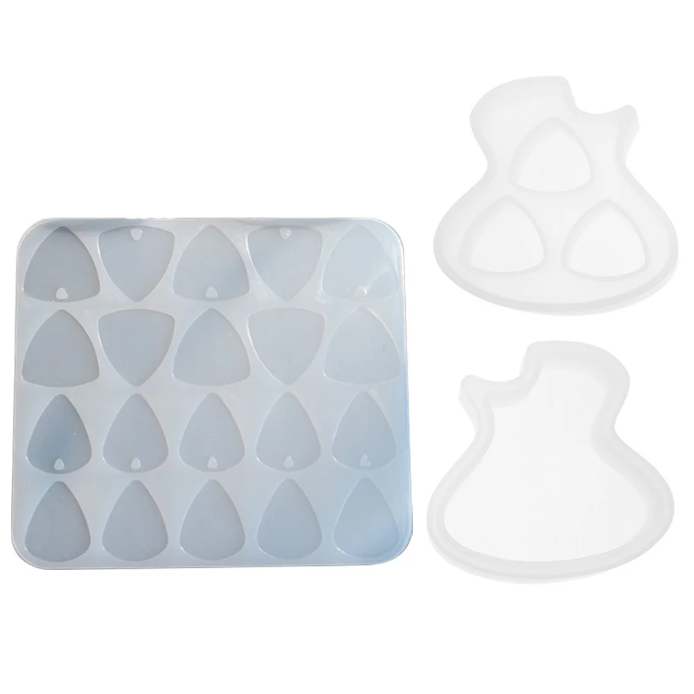 

1Set Guitar Picks Silicone Mold Tear Resistant Easy Release DIY Mold Durable Practical Epoxy Resin Supply Guitar Picks Molds