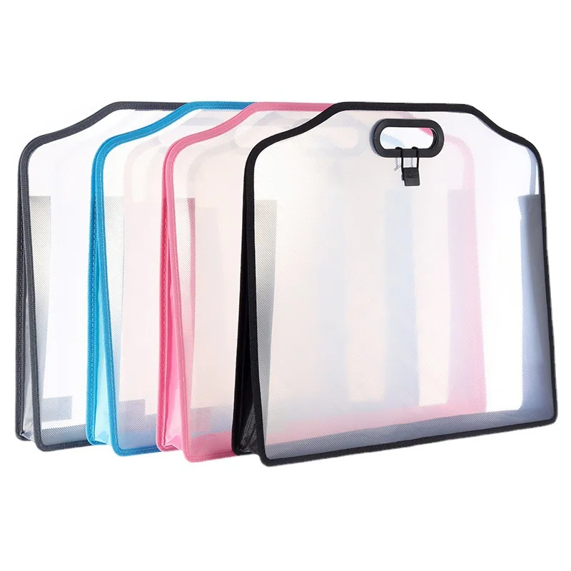 Kangbai Thickened A3 Stereoscopic Transparent File Bag Large Capacity Album Storage Bag Portable Test Paper Book Carrying Bag 8K